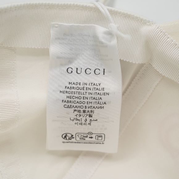size L Gucci White Embroidered Logo Baseball Hat Cap Black Red Blue - Picture 6 of 8